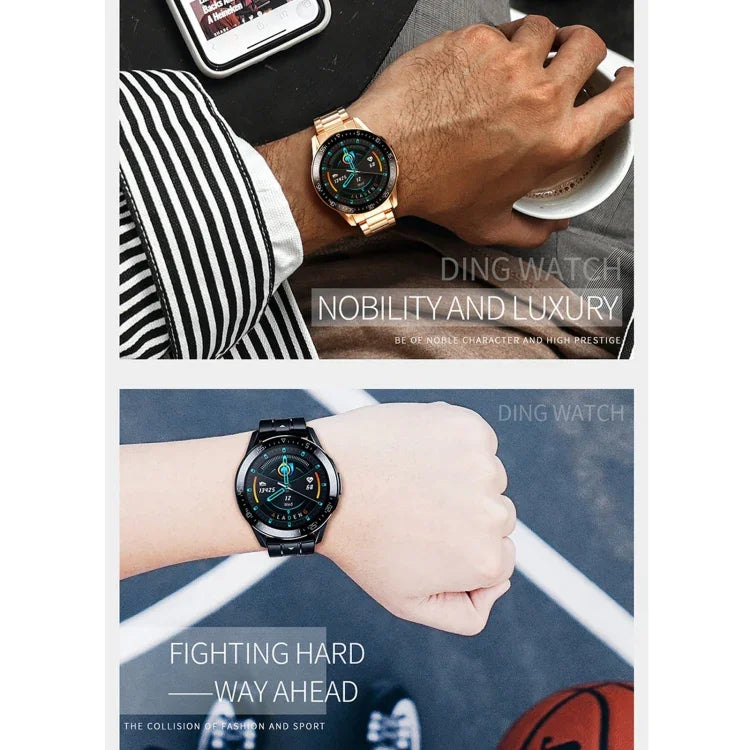 GT3 Smartwatch mit 1,3 Zoll großem, rundem Vollbilddisplay, unterstützt Schlafüberwachung, Herzfrequenzmessung und Temperaturüberwachung.
