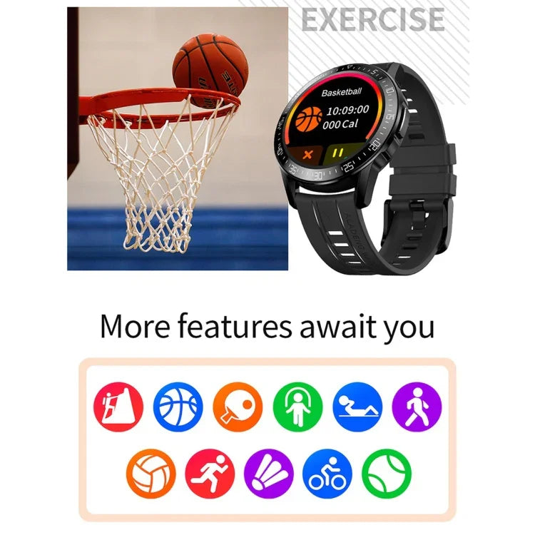 GT3 Smartwatch mit 1,3 Zoll großem, rundem Vollbilddisplay, unterstützt Schlafüberwachung, Herzfrequenzmessung und Temperaturüberwachung.