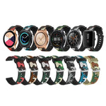 Silikon-Ersatzarmband in Tarnmuster mit silberner Schließe, 20 mm für Samsung Galaxy Watch 3 (41 mm), 22 mm für Samsung Galaxy Watch 3 (45 mm), 20 mm für Samsung Galaxy Watch Active2 (44 mm), 20 mm für Huawei Watch GT 2 (42 mm) ...