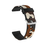 Silikon-Ersatzarmband in Tarnmuster mit silberner Schließe, 20 mm für Samsung Galaxy Watch 3 (41 mm), 22 mm für Samsung Galaxy Watch 3 (45 mm), 20 mm für Samsung Galaxy Watch Active2 (44 mm), 20 mm für Huawei Watch GT 2 (42 mm) ...