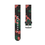 Camouflage Silicone Replacement Wrist Strap Watchband with Silver Buckle, 20mm For Fossil Gen 5 Carlyle, 20mm For Fossil Hybrid Smartwatch HR, 20mm For Fossil Mens Gen 4 Explorist HR, 20mm For Fossil Mens Sport