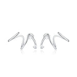 Schlichte Ohrringe aus 925er Sterlingsilber mit Linienmuster für Damen