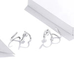 Schlichte Ohrringe aus 925er Sterlingsilber mit Linienmuster für Damen