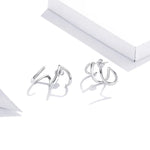 Schlichte Ohrringe aus 925er Sterlingsilber mit Linienmuster für Damen