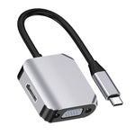 HW-6002 2-in-1 Typ-C / USB-C zu HDMI + VGA Adapter Konverter, HW-6002