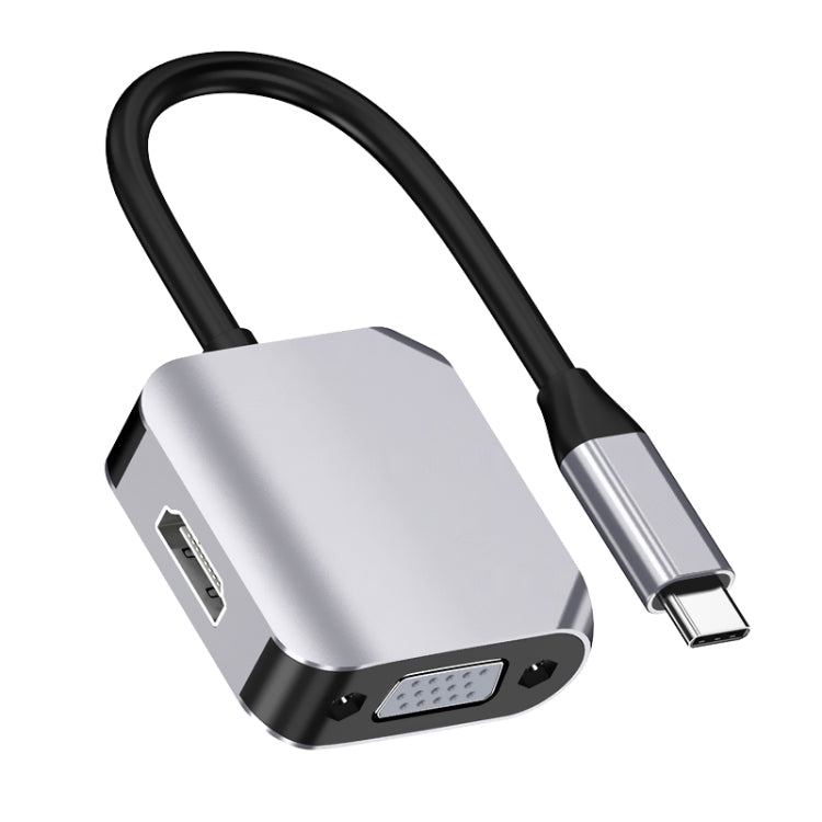 HW-6002 2-in-1 Typ-C / USB-C zu HDMI + VGA Adapter Konverter, HW-6002