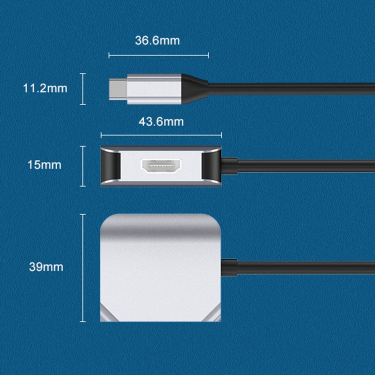 HW-6002 2-in-1 Typ-C / USB-C zu HDMI + VGA Adapter Konverter, HW-6002