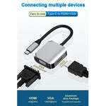 HW-6002 2-in-1 Typ-C / USB-C zu HDMI + VGA Adapter Konverter, HW-6002