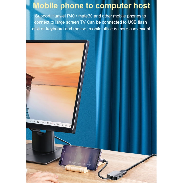 HW-6002 2-in-1 Typ-C / USB-C zu HDMI + VGA Adapter Konverter, HW-6002