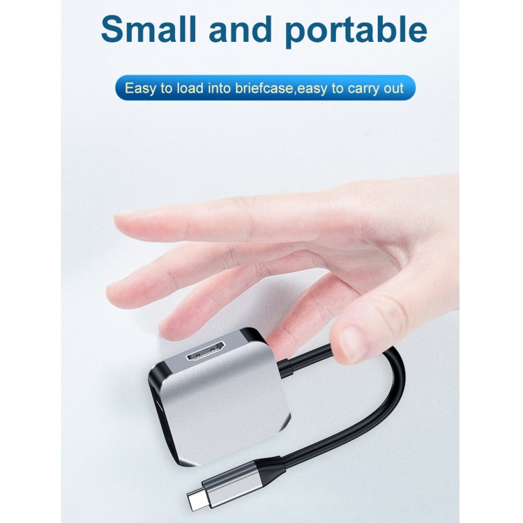 HW-6002 2-in-1 Typ-C / USB-C zu HDMI + VGA Adapter Konverter, HW-6002