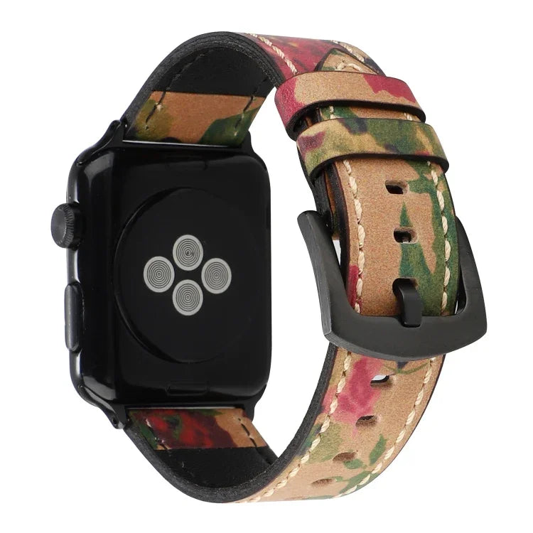 Retro Head-layer Cowhide Genuine Leather Watchband For Apple Watch Series 6 & SE & 5 & 4 44mm / 3 & 2 & 1 42mm, For Apple Watch Series 7 45mm / 6 & SE & 5 & 4 44mm / 3 & 2 & 1 42mm                                                                        ...