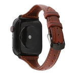Echtlederarmband mit Crazy-Horse-Muster, passend für Apple Watch Series 7 (41 mm), 6, SE, 5, 4 (40 mm), 3, 2, 1 (38 mm) und 8, 7, SE, 2, 6, SE, 5, 4 (40 mm), 3, 2, 1 (38 mm).