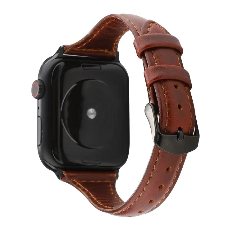 Echtlederarmband mit Crazy-Horse-Muster, passend für Apple Watch Series 7 (41 mm), 6, SE, 5, 4 (40 mm), 3, 2, 1 (38 mm) und 8, 7, SE, 2, 6, SE, 5, 4 (40 mm), 3, 2, 1 (38 mm).