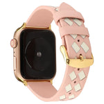 Woven Pattern Genuine Leather Strap, For Apple Watch Series 8&7 41mm / SE 2&6&SE&5&4 40mm / 3&2&1 38mm, For Apple Watch Series 7 41mm / 6 & SE & 5 & 4 40mm / 3 & 2 & 1 38mm, For Apple Watch Series 7 45mm / 6 & SE & 5 & 4 44mm / 3 & 2 & 1 42mm          ...