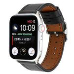 Modernes Armband aus echtem Leder mit Dornschließe, passend für Apple Watch Series 7 (41 mm), 6, SE, 5, 4 (40 mm), 3, 2, 1 (38 mm) und 7 (45 mm), 6, SE, 5, 4 (44 mm) sowie 3, 2, 1 (42 mm).