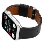 Modernes Armband aus echtem Leder mit Dornschließe, passend für Apple Watch Series 7 (41 mm), 6, SE, 5, 4 (40 mm), 3, 2, 1 (38 mm) und 7 (45 mm), 6, SE, 5, 4 (44 mm) sowie 3, 2, 1 (42 mm).