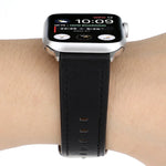 Modernes Armband aus echtem Leder mit Dornschließe, passend für Apple Watch Series 7 (41 mm), 6, SE, 5, 4 (40 mm), 3, 2, 1 (38 mm) und 7 (45 mm), 6, SE, 5, 4 (44 mm) sowie 3, 2, 1 (42 mm).