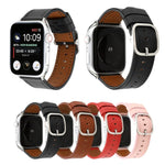 Modernes Armband aus echtem Leder mit Dornschließe, passend für Apple Watch Series 7 (41 mm), 6, SE, 5, 4 (40 mm), 3, 2, 1 (38 mm) und 7 (45 mm), 6, SE, 5, 4 (44 mm) sowie 3, 2, 1 (42 mm).