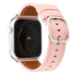 Modernes Armband aus echtem Leder mit Dornschließe, passend für Apple Watch Series 7 (41 mm), 6, SE, 5, 4 (40 mm), 3, 2, 1 (38 mm) und 7 (45 mm), 6, SE, 5, 4 (44 mm) sowie 3, 2, 1 (42 mm).