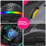 HXSJ T90 RGB-Licht Kabellose Gaming-Maus mit drei Modi