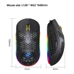 HXSJ T90 RGB-Licht Kabellose Gaming-Maus mit drei Modi