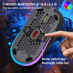 HXSJ T90 RGB-Licht Kabellose Gaming-Maus mit drei Modi