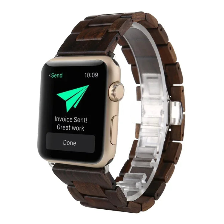 Ersatzarmband aus Holz für Apple Watch Series 7 (41 mm), Series 6, SE, Series 5 und Series 4 (40 mm) sowie Series 7 (45 mm), Series 6, SE, Series 5 und Series 4 (44 mm).