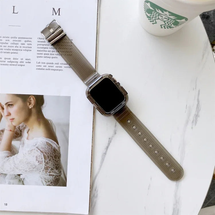 Transparentes TPU-Armband in Bonbonfarben für Apple Watch Series 6, SE, 5 und 4 (40 mm) sowie für Apple Watch Series 7 (41 mm) und Series 6, SE, 5 und 4 (40 mm).