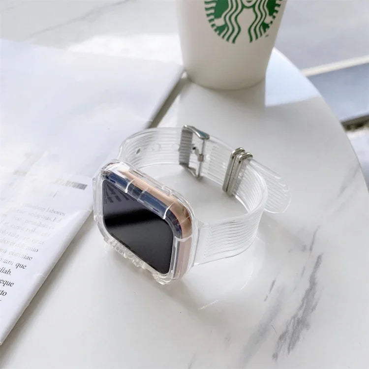 Transparentes TPU-Armband in Bonbonfarben für Apple Watch Series 6, SE, 5 und 4 (40 mm) sowie für Apple Watch Series 7 (41 mm) und Series 6, SE, 5 und 4 (40 mm).