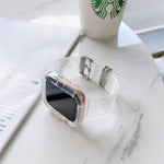 Transparentes TPU-Armband in Bonbonfarben für Apple Watch Series 6, SE, 5 und 4 (44 mm) sowie für Apple Watch Series 7 (45 mm) und Series 6, SE, 5 und 4 (44 mm).