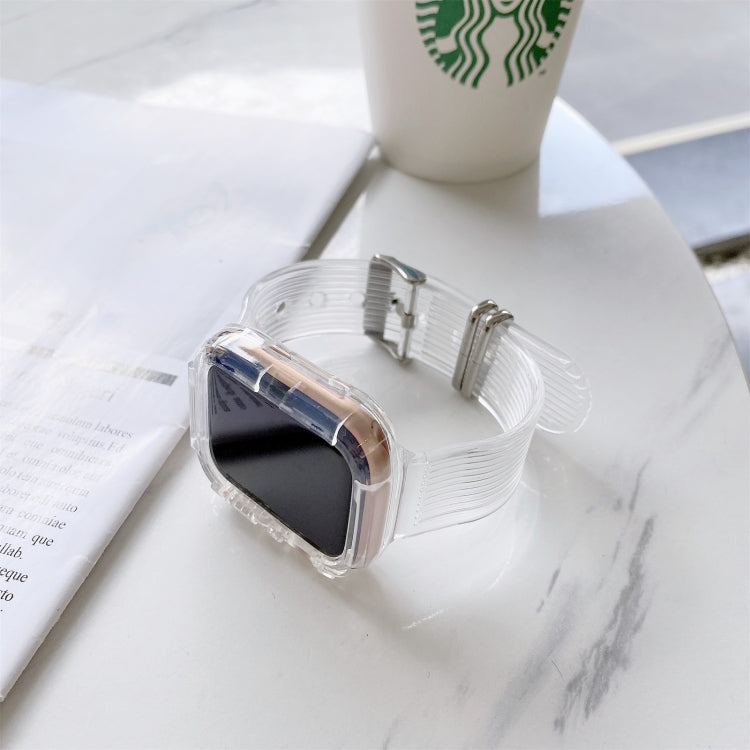 Transparentes TPU-Armband in Bonbonfarben für Apple Watch Series 6, SE, 5 und 4 (44 mm) sowie für Apple Watch Series 7 (45 mm) und Series 6, SE, 5 und 4 (44 mm).