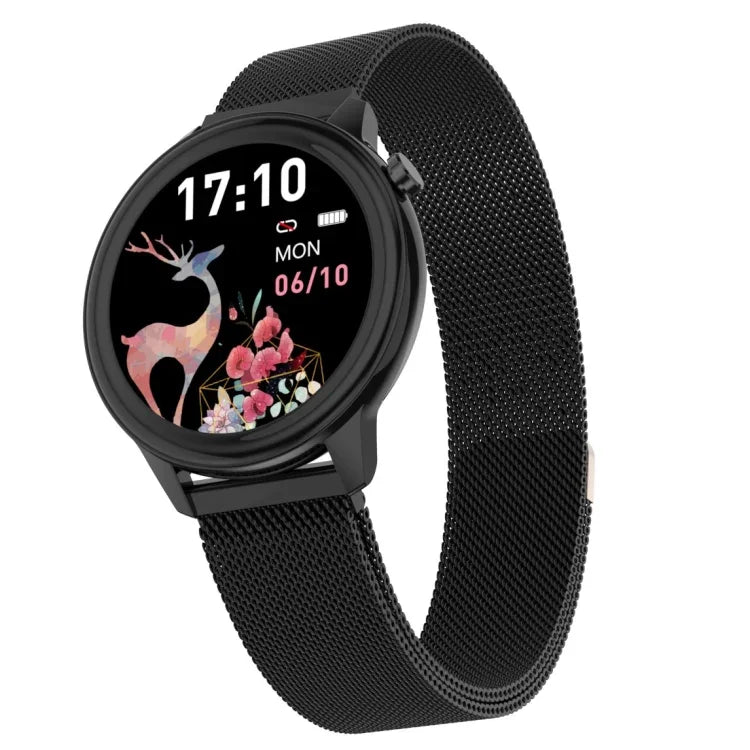 F80 Damen-Smartwatch mit 1,3-Zoll-TFT-Farbdisplay, IP68 wasserdicht, unterstützt Körpertemperaturmessung, Blutdruckmessung und Menstruationszyklus-Erinnerung
