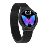 F80 Damen-Smartwatch mit 1,3-Zoll-TFT-Farbdisplay, IP68 wasserdicht, unterstützt Körpertemperaturmessung, Blutdruckmessung und Menstruationszyklus-Erinnerung