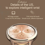 F80 Damen-Smartwatch mit 1,3-Zoll-TFT-Farbdisplay, IP68 wasserdicht, unterstützt Körpertemperaturmessung, Blutdruckmessung und Menstruationszyklus-Erinnerung