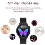 F80 Damen-Smartwatch mit 1,3-Zoll-TFT-Farbdisplay, IP68 wasserdicht, unterstützt Körpertemperaturmessung, Blutdruckmessung und Menstruationszyklus-Erinnerung
