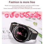F80 Damen-Smartwatch mit 1,3-Zoll-TFT-Farbdisplay, IP68 wasserdicht, unterstützt Körpertemperaturmessung, Blutdruckmessung und Menstruationszyklus-Erinnerung