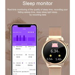 F80 Damen-Smartwatch mit 1,3-Zoll-TFT-Farbdisplay, IP68 wasserdicht, unterstützt Körpertemperaturmessung, Blutdruckmessung und Menstruationszyklus-Erinnerung