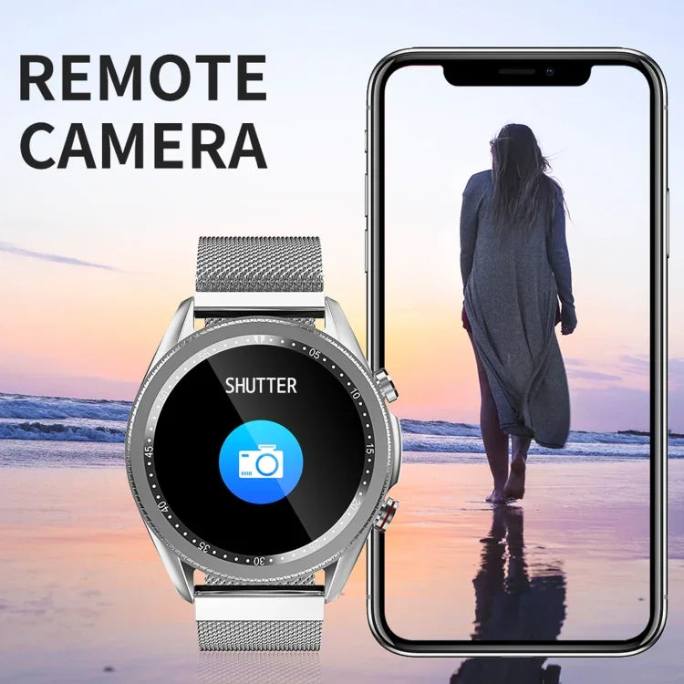 M98 Smartwatch mit 1,28 Zoll IPS-Farbbildschirm, IP67 wasserdicht, unterstützt Schlafüberwachung, Herzfrequenzmessung und Bluetooth-Anrufe, Ausführung: Stahlarmband, Stahlarmband (Schwarz), Stahlarmband (Silber)