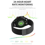 M98 Smartwatch mit 1,28 Zoll IPS-Farbbildschirm, IP67 wasserdicht, unterstützt Schlafüberwachung, Herzfrequenzmessung und Bluetooth-Anrufe, Stil: Lederarmband, Lederarmband (Silber), Lederarmband (Schwarz)