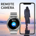 M98 Smartwatch mit 1,28 Zoll IPS-Farbbildschirm, IP67 wasserdicht, unterstützt Schlafüberwachung, Herzfrequenzmessung und Bluetooth-Anrufe, Stil: Lederarmband, Lederarmband (Silber), Lederarmband (Schwarz)