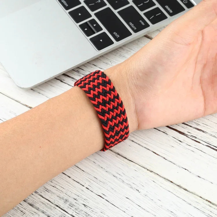 Mehrfarbige, geflochtene Nylon-Armbänder mit einfacher Schlaufe als Ersatz für Apple Watch Series 6 &amp; SE &amp; 5 &amp; 4 (40 mm) / 3 &amp; 2 &amp; 1 (38 mm), Größen: S, M, L