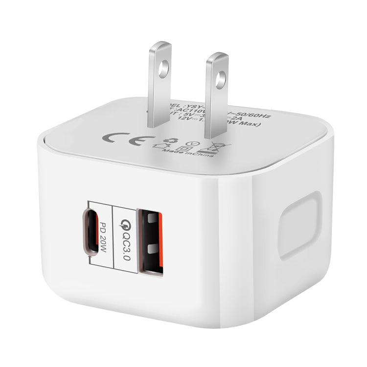 20W PD + QC 3.0 Dual Port Reise-Ladegerät Netzteil, US-Stecker, EU-Stecker, UK-Stecker