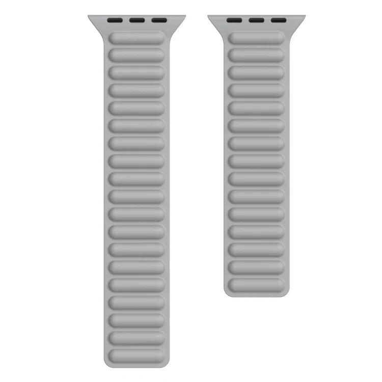 Silicone Magnetic Chain Watchband For Apple Watch Series 6 & SE & 5 & 4 40mm / 3 & 2 & 1 38mm, For Apple Watch Series 7 41mm / 6 & SE & 5 & 4 40mm / 3 & 2 & 1 38mm