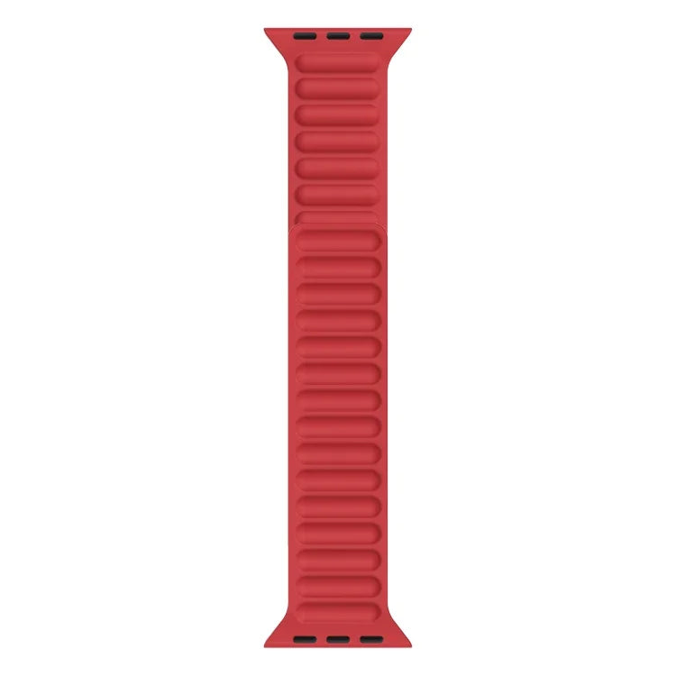 Silicone Magnetic Chain Watchband For Apple Watch Series 6 & SE & 5 & 4 44mm / 3 & 2 & 1 42mm, For Apple Watch Series 7 45mm / 6 & SE & 5 & 4 44mm / 3 & 2 & 1 42mm