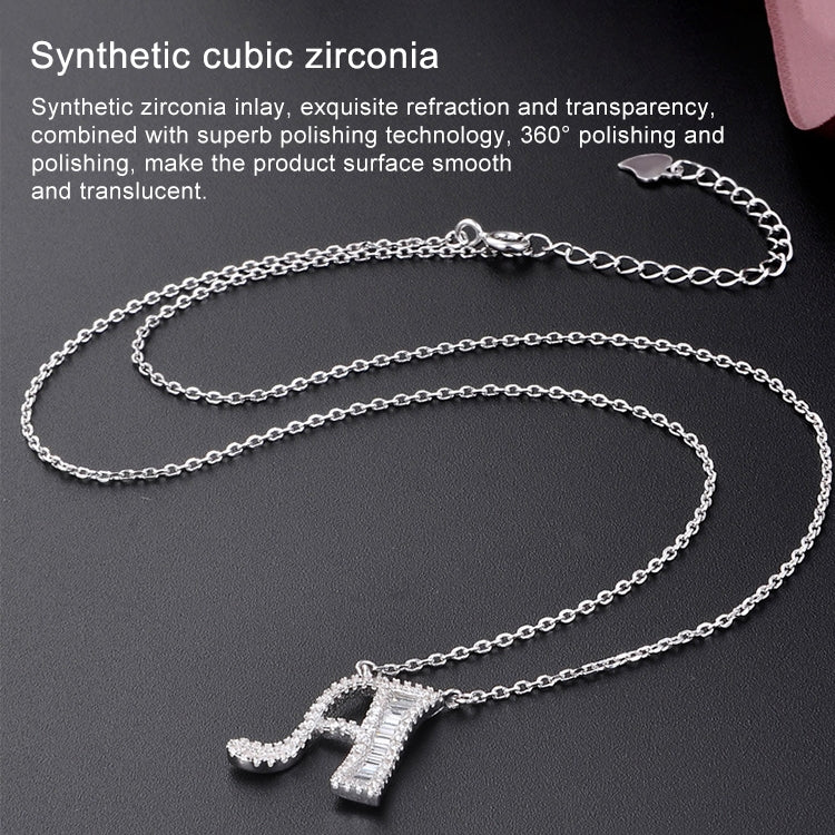 Women Fashion S925 Sterling Silver English Alphabet Pendant Necklace, C, H, K, M