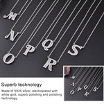 Women Fashion S925 Sterling Silver English Alphabet Pendant Necklace, C, H, K, M