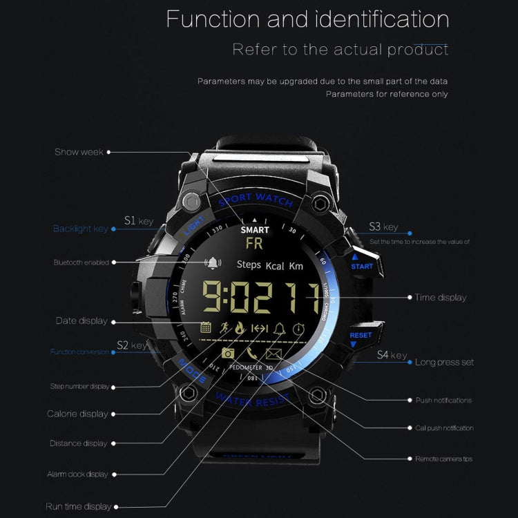 Lokmat MK16 Smartwatch mit LCD-Bildschirm, wasserdicht bis 50 m, unterstützt Benachrichtigungen, Fernauslöser für die Kamera und Bewegungserkennung.