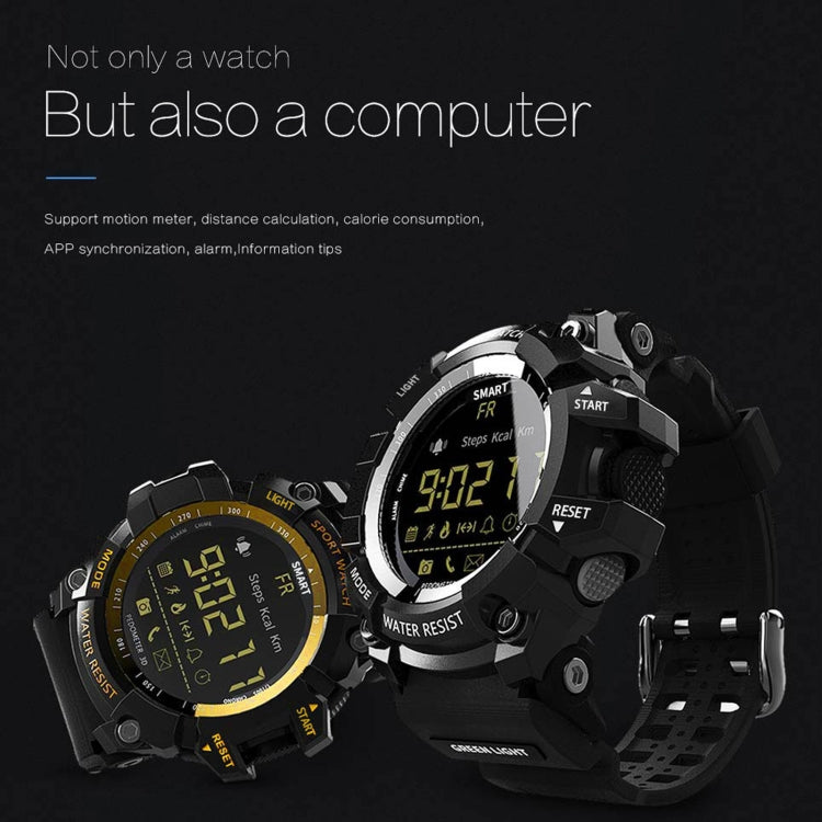 Lokmat MK16 Smartwatch mit LCD-Bildschirm, wasserdicht bis 50 m, unterstützt Benachrichtigungen, Fernauslöser für die Kamera und Bewegungserkennung.