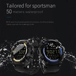 Lokmat MK16 Smartwatch mit LCD-Bildschirm, wasserdicht bis 50 m, unterstützt Benachrichtigungen, Fernauslöser für die Kamera und Bewegungserkennung.