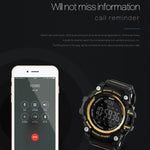 Lokmat MK16 Smartwatch mit LCD-Bildschirm, wasserdicht bis 50 m, unterstützt Benachrichtigungen, Fernauslöser für die Kamera und Bewegungserkennung.